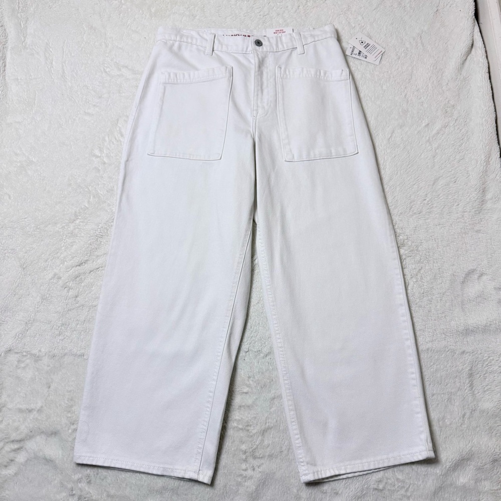 Lucky Brand Women’s Clean White High Waist Crop Wide Leg Jeans - Sz 10/30, NWT - Picture 2 of 16